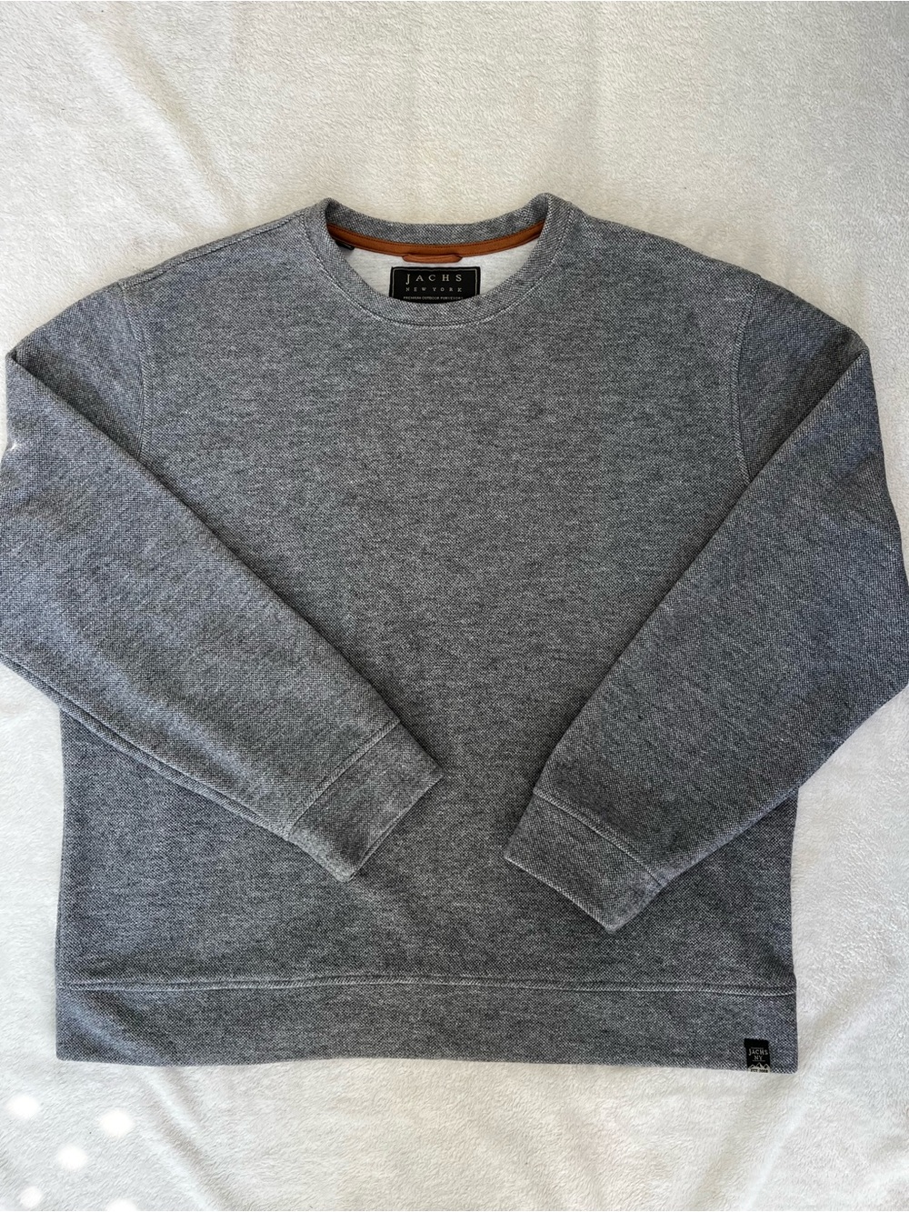 Gorpcore utility preppy Jachs Men's Gray Crewneck Sweater in heathered gray